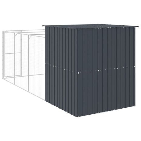 Hondenhok met ren 165x455x181 cm gegalvaniseerd staal antraciet 5