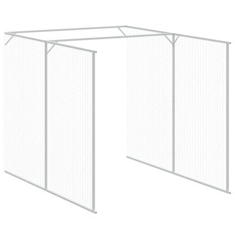 Hondenhok met ren 165x455x181 cm gegalvaniseerd staal antraciet 7