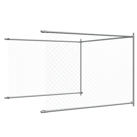 Hondenhok met deur 10x2x1,5 m gegalvaniseerd staal grijs 8