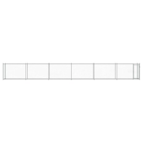 Hondenhok met deur 12x2x1,5 m gegalvaniseerd staal grijs 4