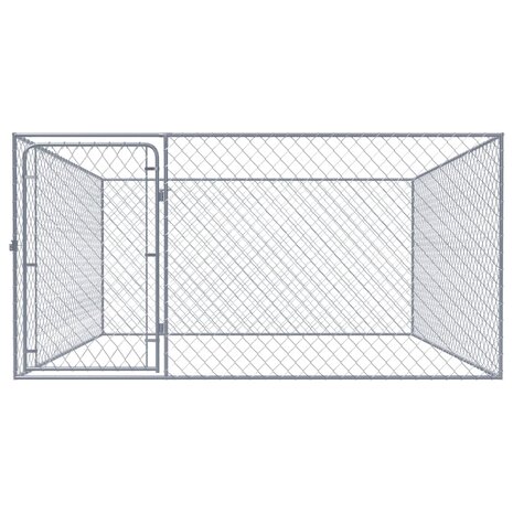Hondenkennel voor buiten 2x2x1 m gegalvaniseerd staal 2