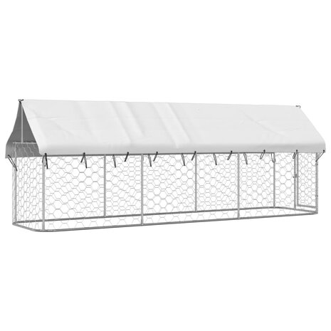 Hondenkennel voor buiten met dak 400x100x150 cm 7
