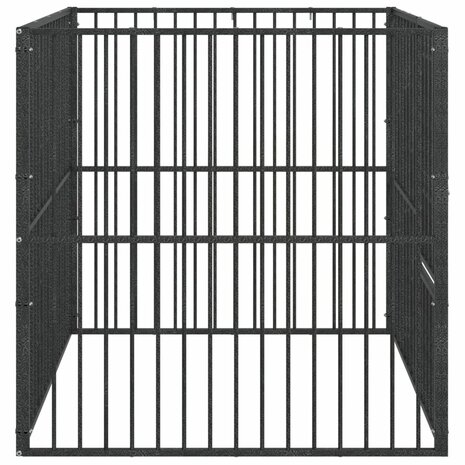 Hondenkennel 4 panelen gepoedercoat staal zwart 6