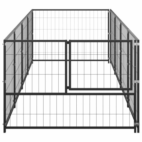Hondenkennel 4 m² staal zwart 3