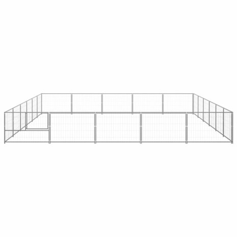 Hondenkennel 30 m² staal zilverkleurig 3