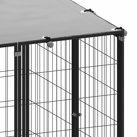 Hondenkennel 2,42 m² staal zwart   5
