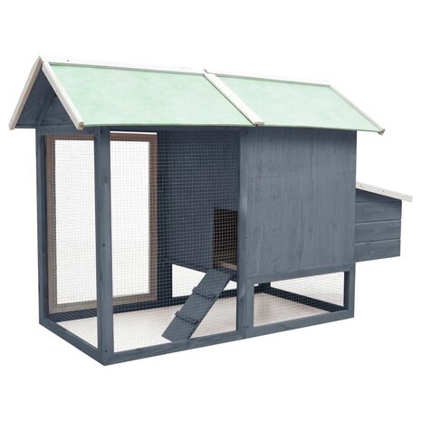 Kippenhok 170x81x110 cm massief grenen- en vurenhout grijs 4