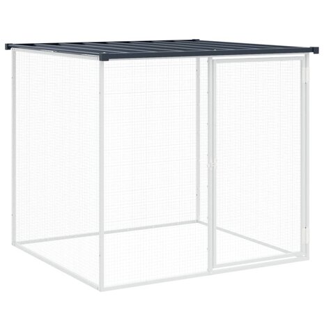 Kippenhok met dak 103x98x90 cm gegalvaniseerd staal antraciet 2