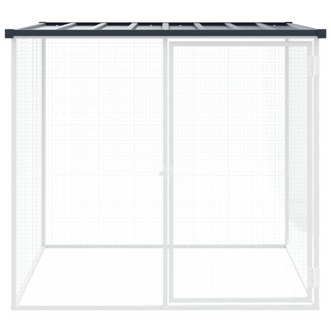 Kippenhok met dak 103x98x90 cm gegalvaniseerd staal antraciet 3