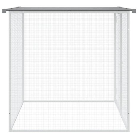 Kippenhok met dak 103x98x90 cm gegalvaniseerd staal lichtgrijs 4