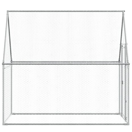 Kippenhok 200x100x190 cm gegalvaniseerd staal zilverkleurig 6