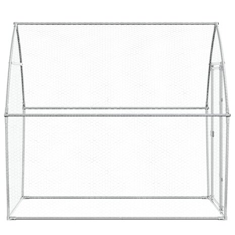 Kippenhok 200x105x182 cm gegalvaniseerd staal zilverkleurig 6