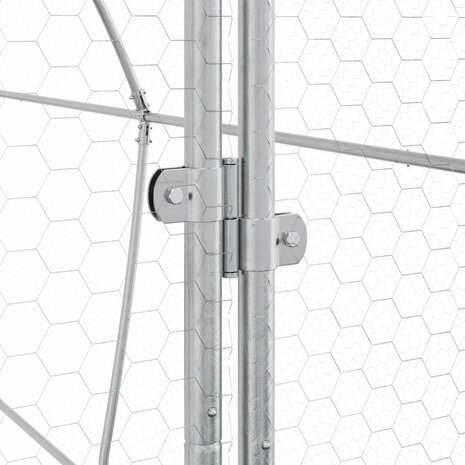 Kippenhok 400x105x182 cm gegalvaniseerd staal zilverkleurig 9