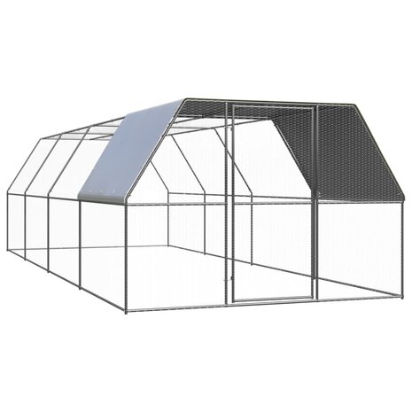 Kippenhok 3x8x2 m gegalvaniseerd staal 1