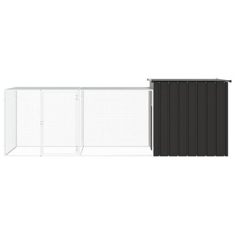 Kippenhok 300x91x100 cm gegalvaniseerd staal antracietkleurig 3