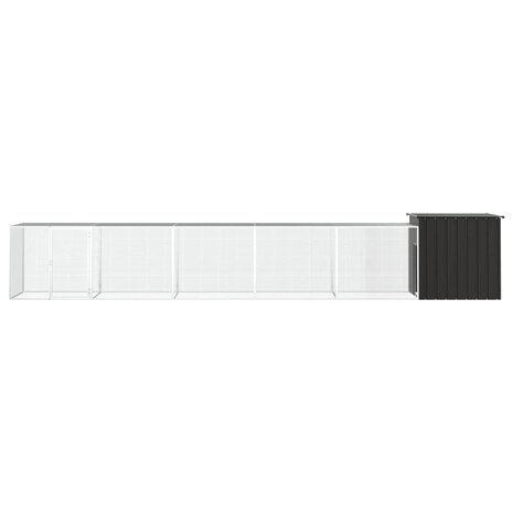 Kippenhok 600x91x100 cm gegalvaniseerd staal antracietkleurig 3