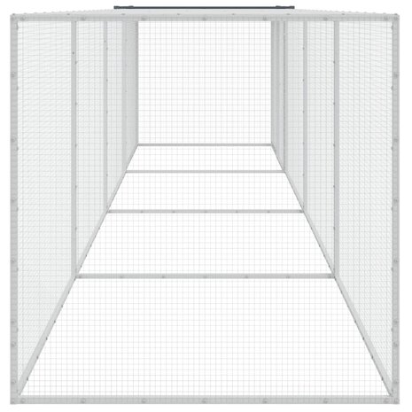 Kippenhok met dak 403x98x90 cm gegalvaniseerd staal antraciet 4