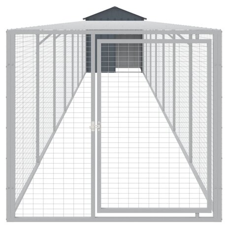 Kippenhok met ren 117x813x123 cm gegalvaniseerd staal antraciet 3