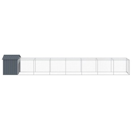 Kippenhok met ren 117x813x123 cm gegalvaniseerd staal antraciet 4