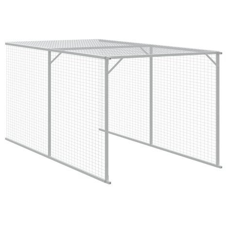 Kippenhok met ren 117x813x123 cm gegalvaniseerd staal antraciet 7