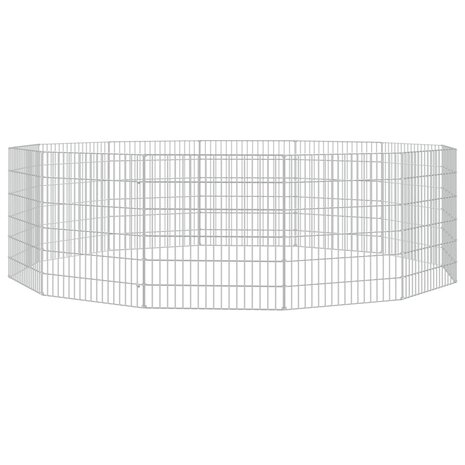 Konijnenkooi met 12 panelen 54x60 cm gegalvaniseerd ijzer 2
