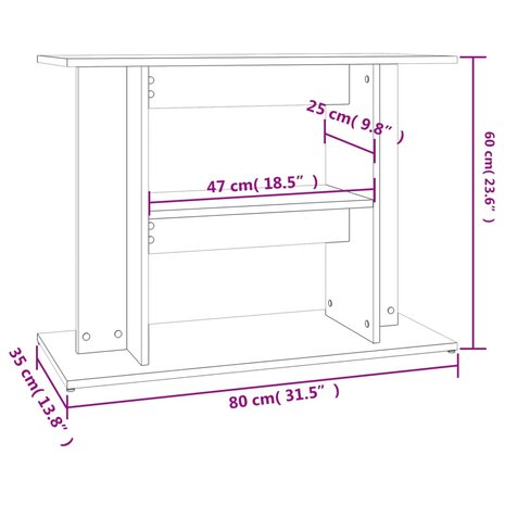 Aquariumstandaard 80x35x60 cm bewerkt hout bruin eikenkleur 8