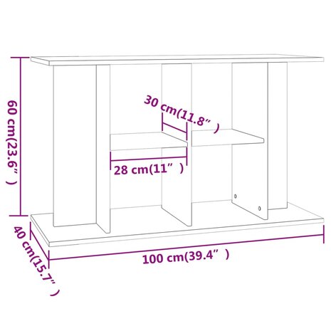 Aquariumstandaard 100x40x60 cm bewerkt hout bruin eikenkleur 8