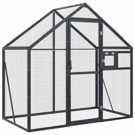 Volière 179x100x185 m aluminium antracietkleurig 2