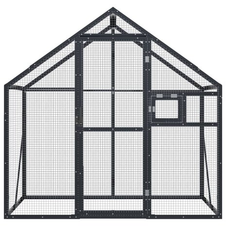 Volière 179x100x185 m aluminium antracietkleurig 3