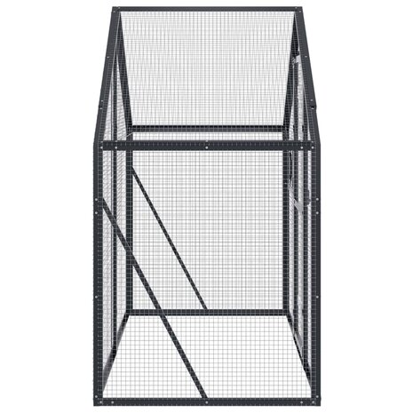 Volière 179x100x185 m aluminium antracietkleurig 4