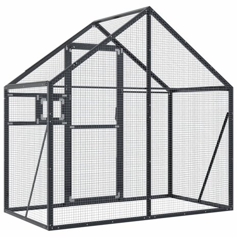 Volière 179x100x185 m aluminium antracietkleurig 5
