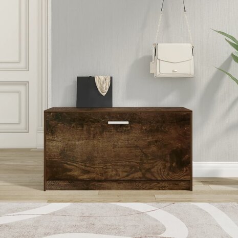 Schoenenbank 80x24x45 cm bewerkt hout gerookt eiken 1