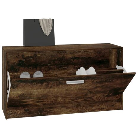 Schoenenbank 80x24x45 cm bewerkt hout gerookt eiken 4
