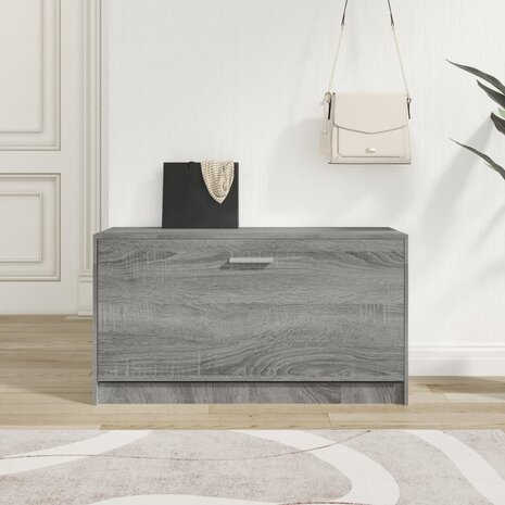 Schoenenbank 80x24x45 cm bewerkt hout grijs sonoma eikenkleur 1