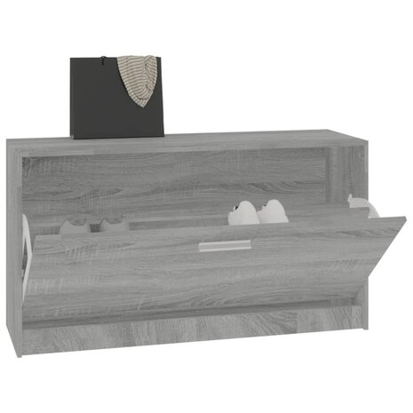 Schoenenbank 80x24x45 cm bewerkt hout grijs sonoma eikenkleur 4