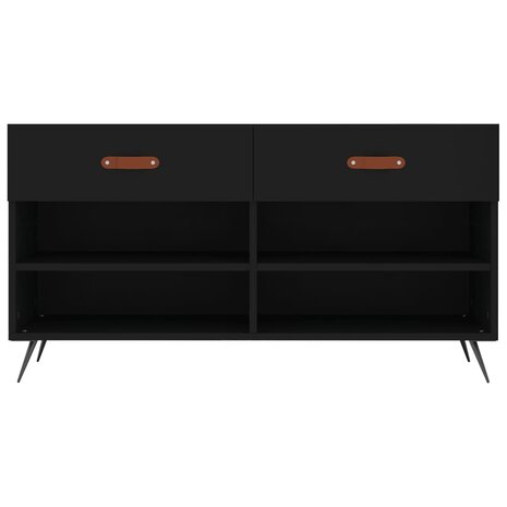 Schoenenbank 102x35x55 cm bewerkt hout zwart 6