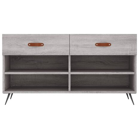 Schoenenbank 102x35x55 cm bewerkt hout grijs sonoma eikenkleur 6