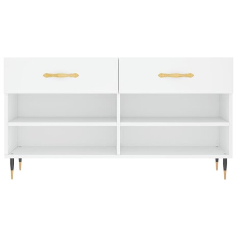 Schoenenbank 102x35x55 cm bewerkt hout wit 6