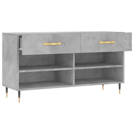 Schoenenbank 102x35x55 cm bewerkt hout betongrijs 5