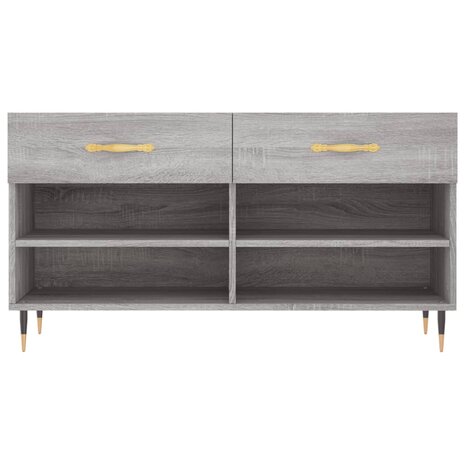 Schoenenbank 102x35x55 cm bewerkt hout grijs sonoma eikenkleur 6