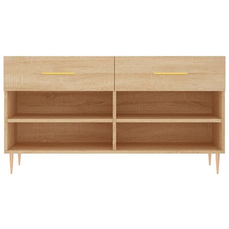 Schoenenbank 102x35x55 cm bewerkt hout sonoma eikenkleurig 6