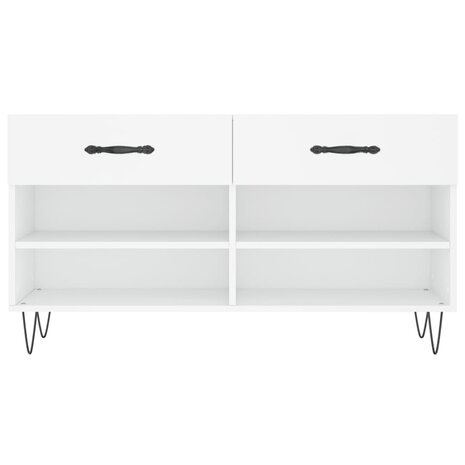 Schoenenbank 102x35x55 cm bewerkt hout wit 6