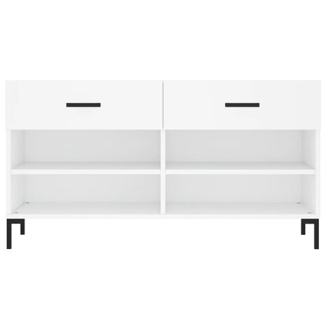 Schoenenbank 102x35x55 cm bewerkt hout wit 6