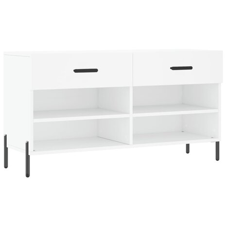 Schoenenbank 102x35x55 cm bewerkt hout wit 2