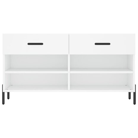 Schoenenbank 102x35x55 cm bewerkt hout wit 6