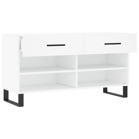 Schoenenbank 102x35x55 cm bewerkt hout wit 5