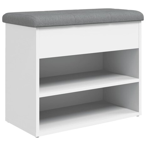 Schoenenbankje 62x32x50 cm bewerkt hout wit 2