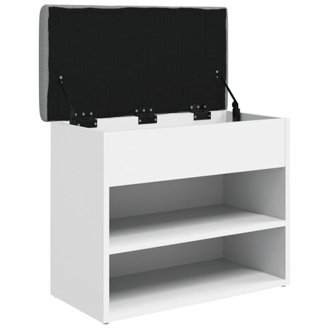 Schoenenbankje 62x32x50 cm bewerkt hout wit 5