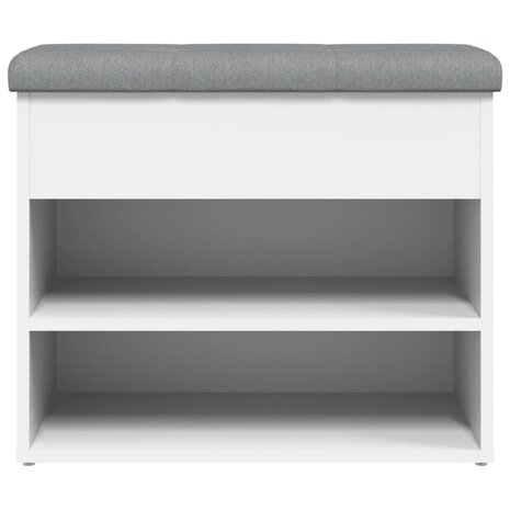 Schoenenbankje 62x32x50 cm bewerkt hout wit 6