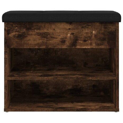 Schoenenbankje 62x32x50 cm bewerkt hout gerookt eikenkleurig 6
